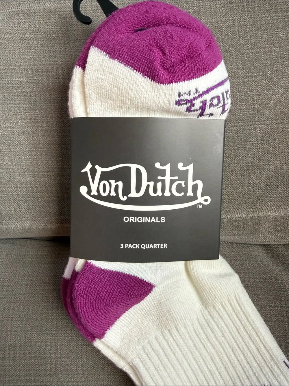 Von Dutch women’s White, tan, pink Crew Socks